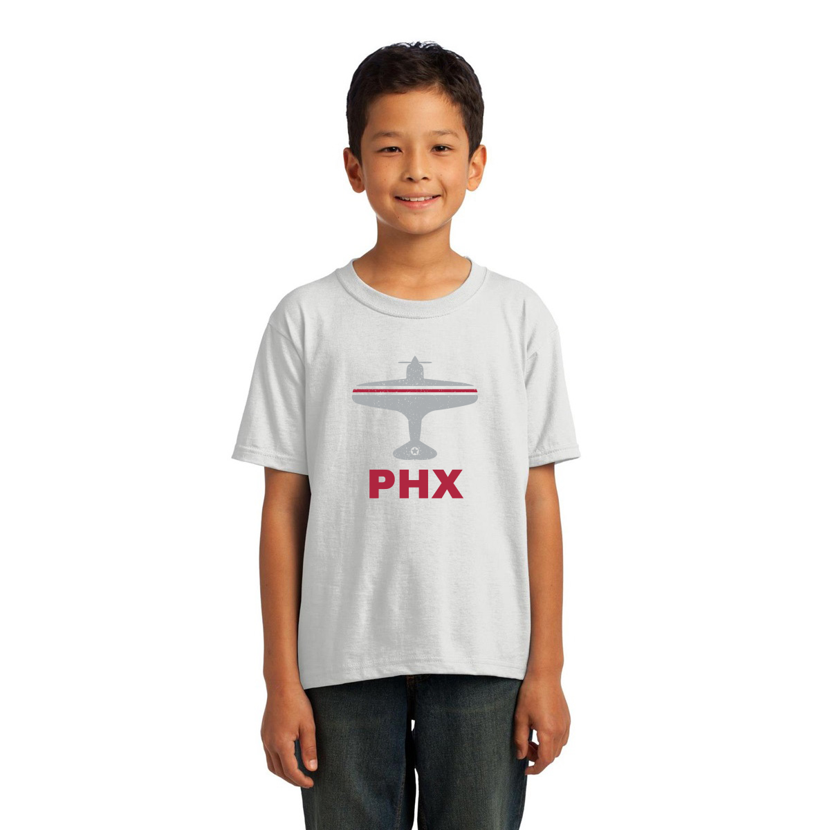 Fly Phoenix PHX Airport  Kids T-shirt | White