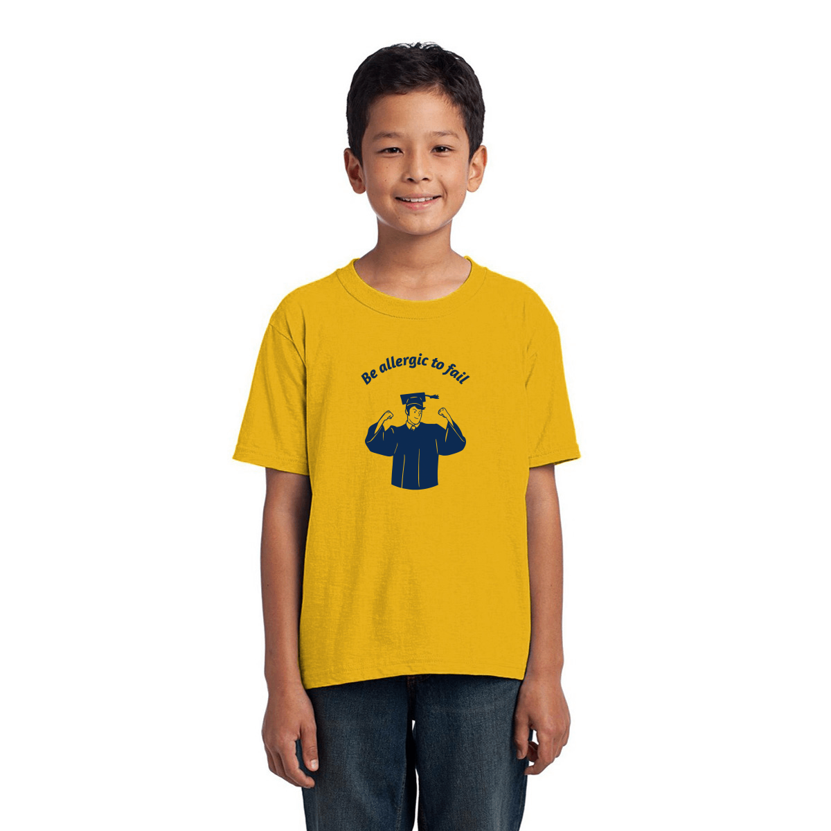 Be Allergic To Fail, Addicted To Success Kids T-shirt | Yellow