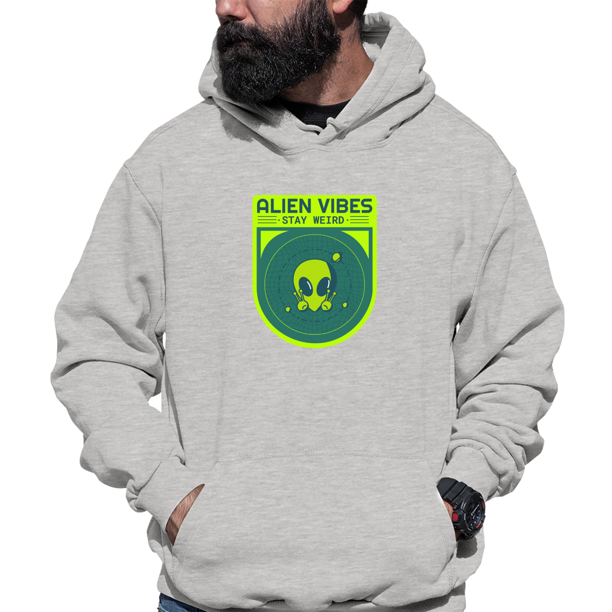 Alien Vibes Unisex Hoodie | Gray