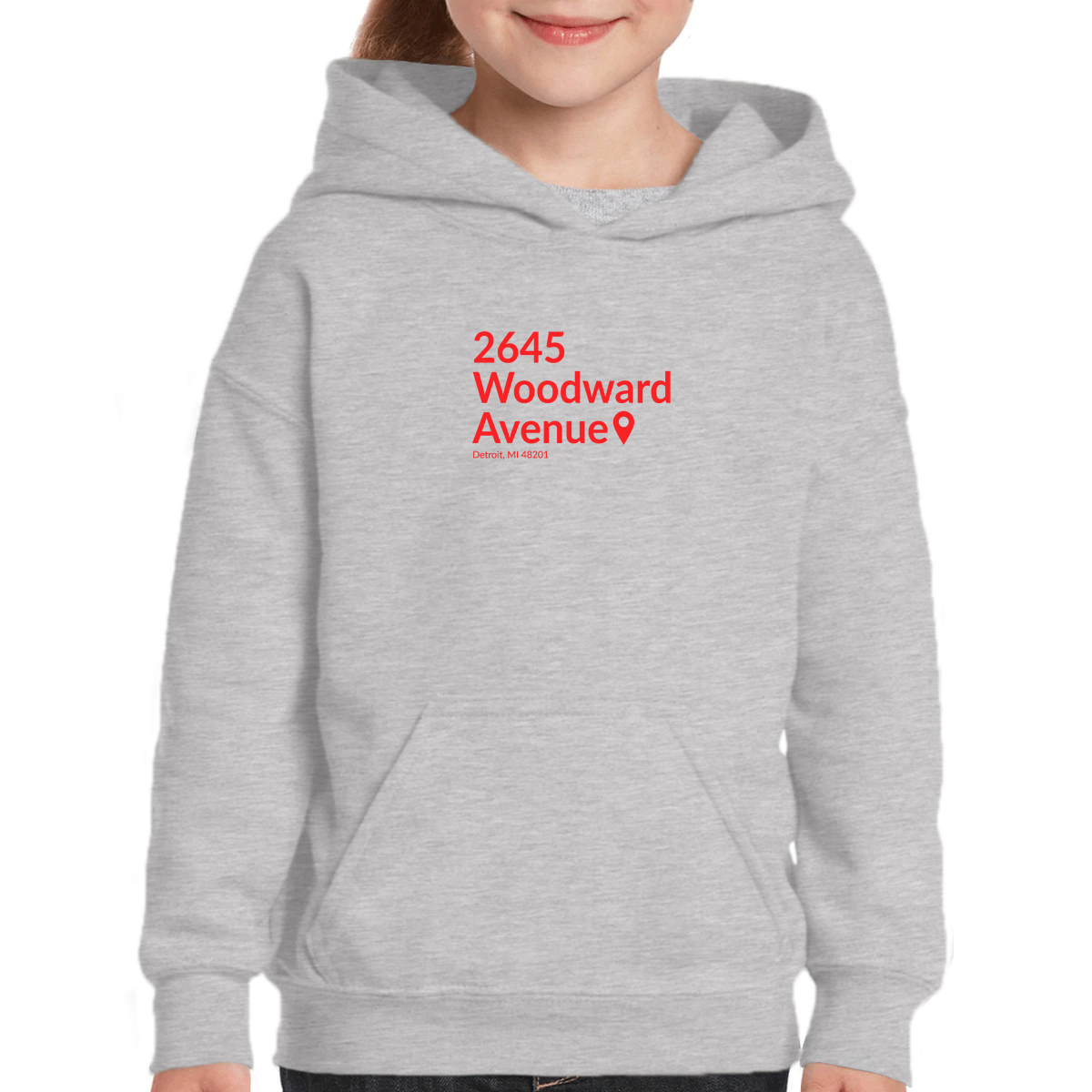 Detroit Hockey Stadium Kids Hoodie | Gray