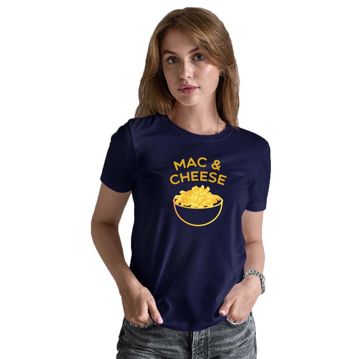 Bowl of Mac and Cheese Women's T-shirt | Navy