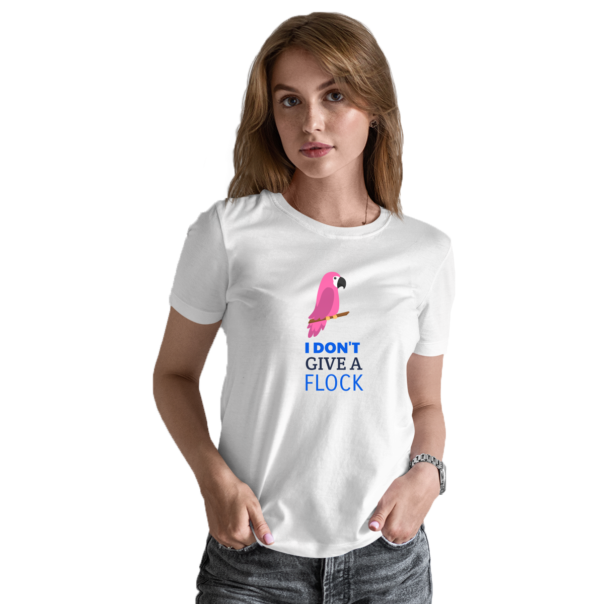 I Don't Give A Flock Parrot  Women's T-shirt | White