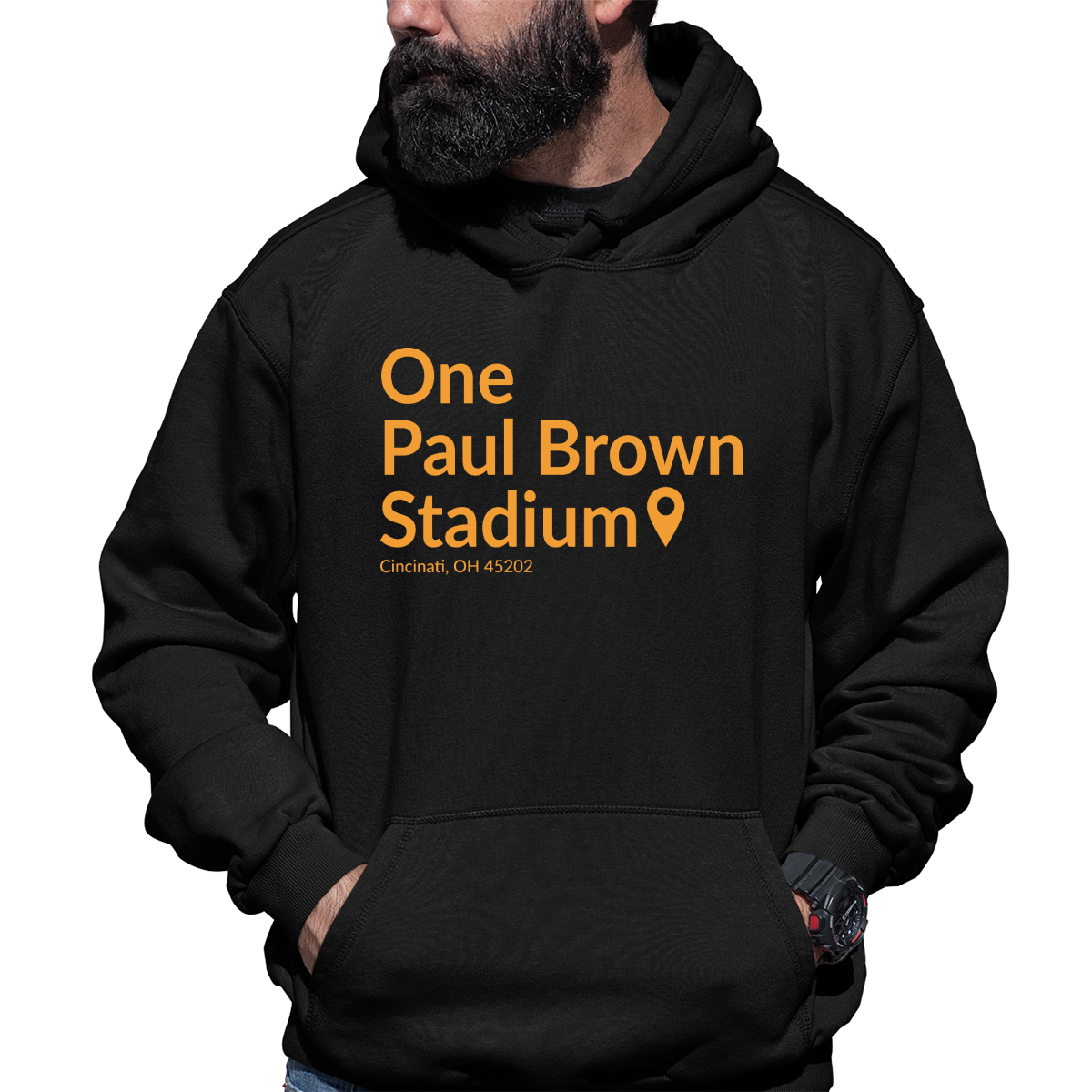 Cincinnati Football Stadium Unisex Hoodie | Black