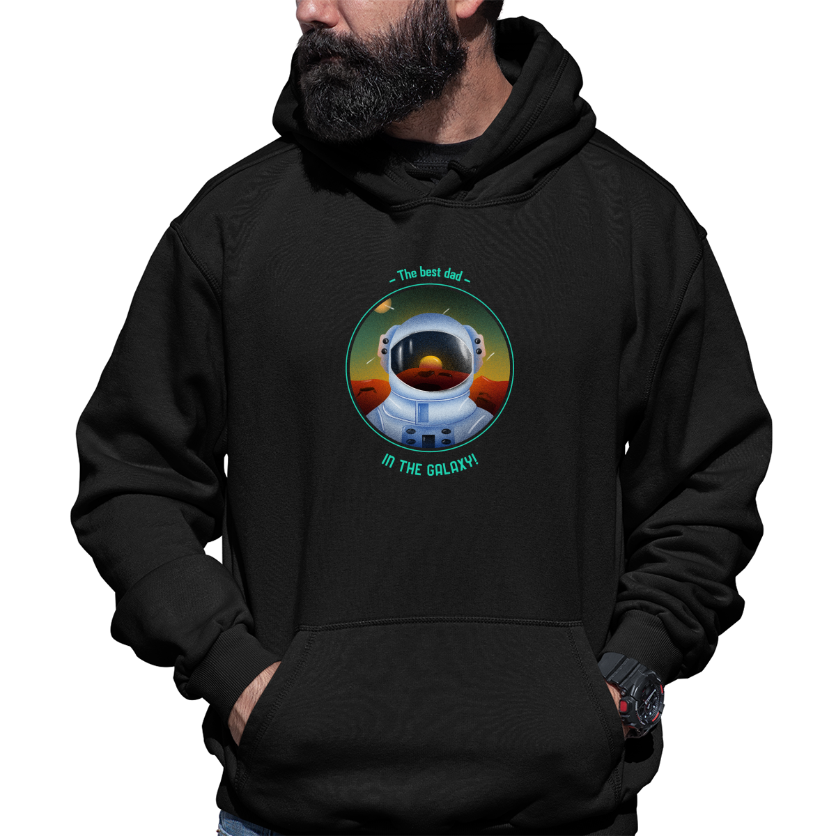 The best dad in the galaxy Unisex Hoodie | Black