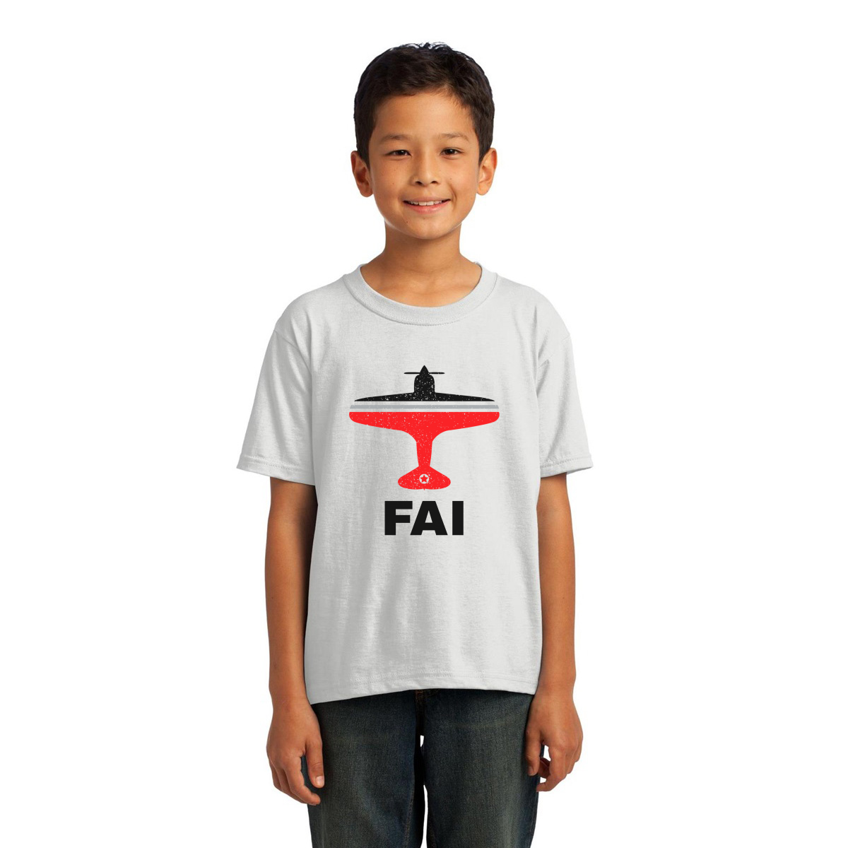 Fly Fairbanks FAI Airport Kids T-shirt | White