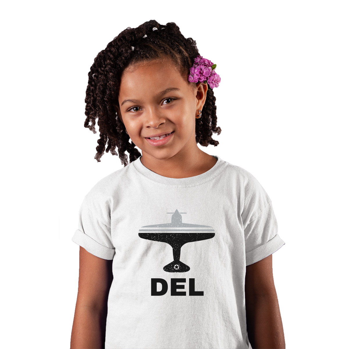 Fly Delhi DEL Airport Kids T-shirt | White