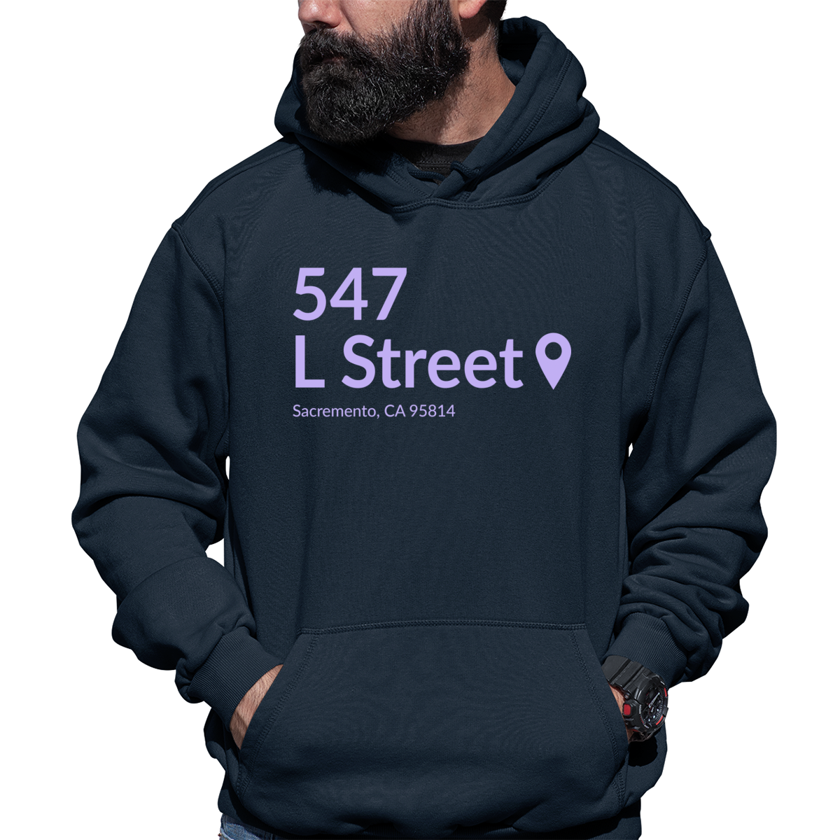 Sacramento Basketball Stadium Unisex Hoodie | Navy