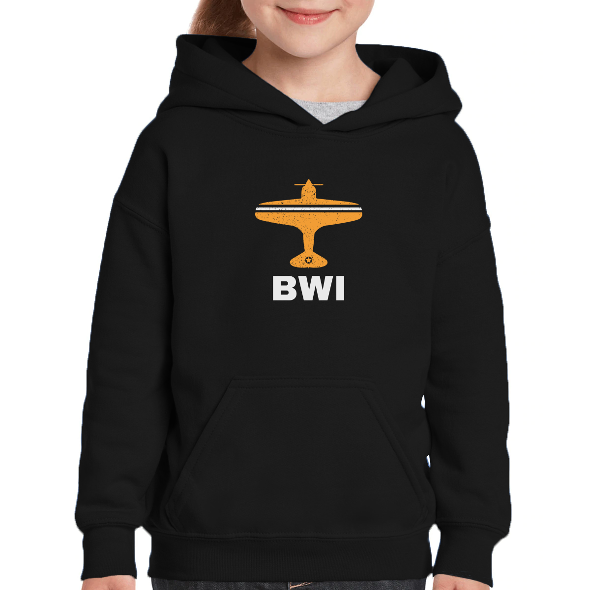 Fly Baltimore BWI Airport Kids Hoodie | Black