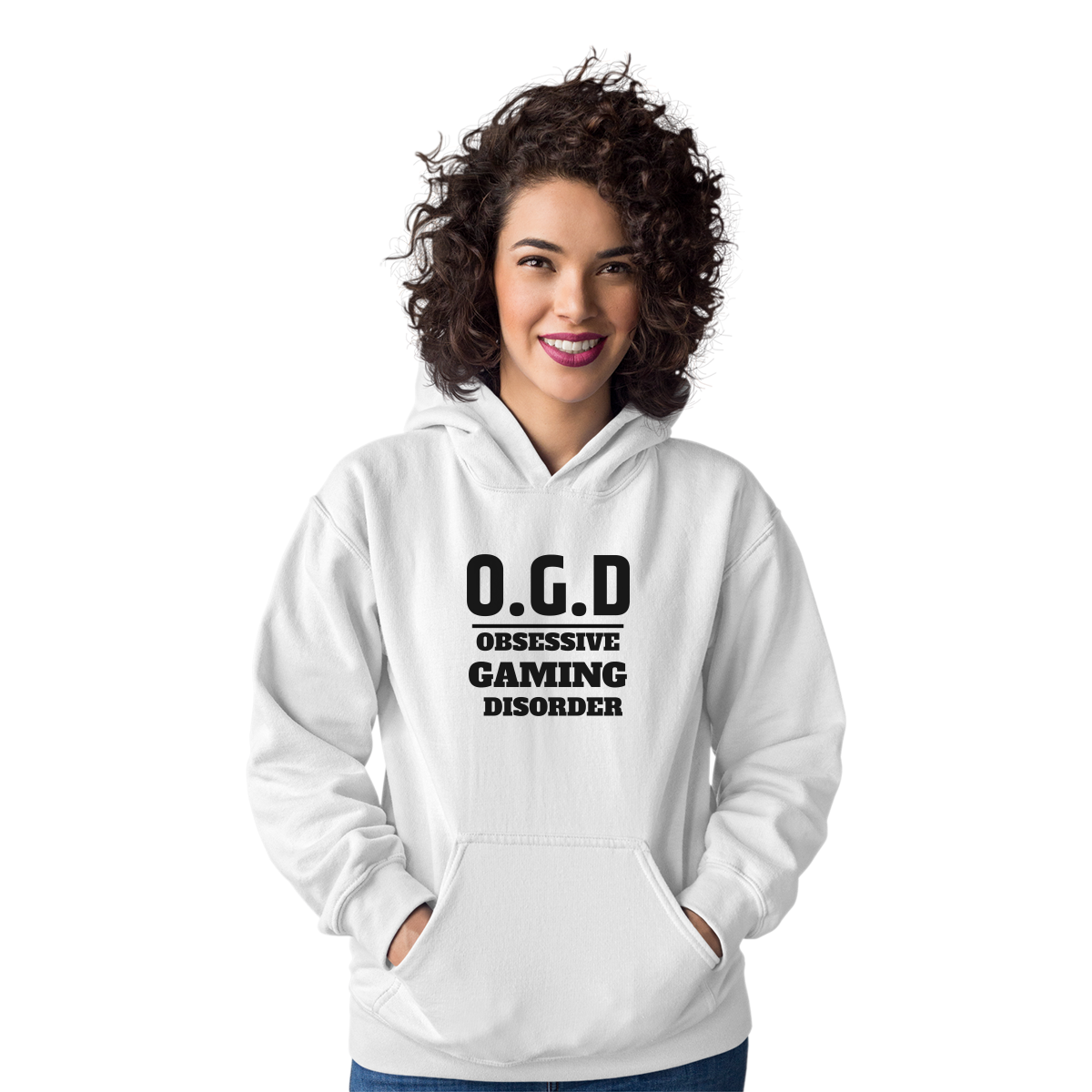 O.G.D Obsessive Gaming Disorder Unisex Hoodie | White