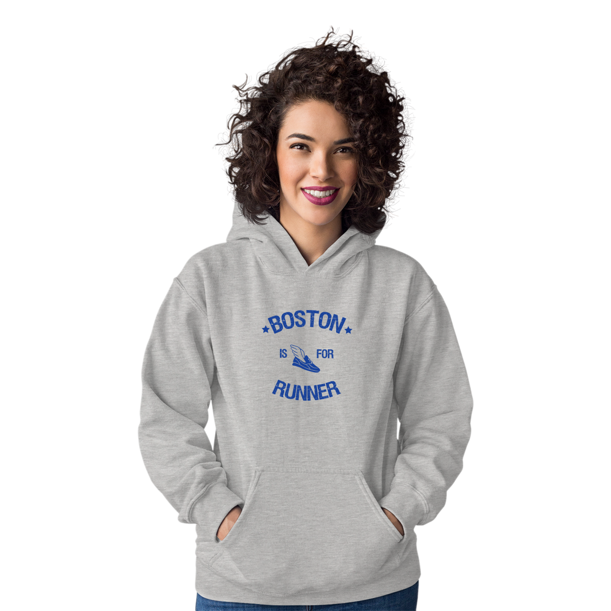 Boston Is For Runners Unisex Hoodie | Gray