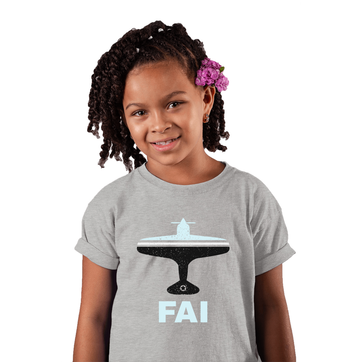 Fly Fairbanks FAI Airport Kids T-shirt | Gray