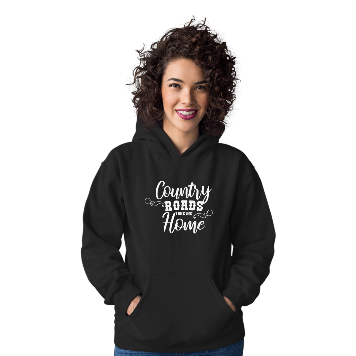 Country Roads Take Me Home Unisex Hoodie | Black