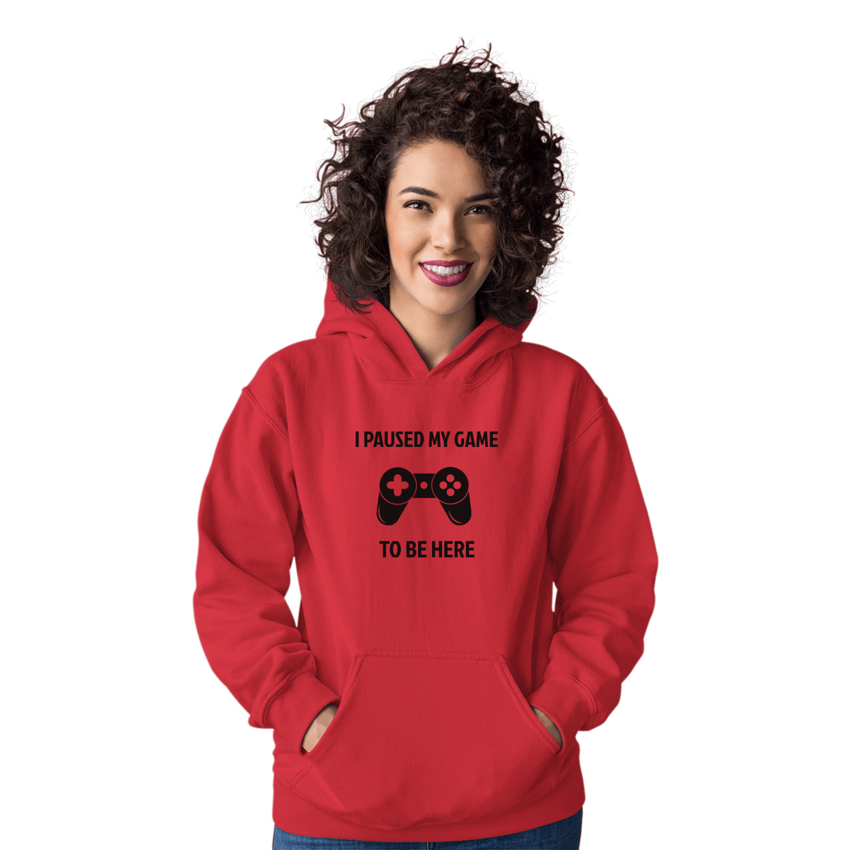 I Paused My Game To Be Here Unisex Hoodie | Red