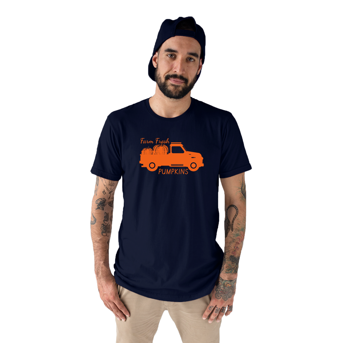 Farm Fresh Pumpkins Men's T-shirt | Navy