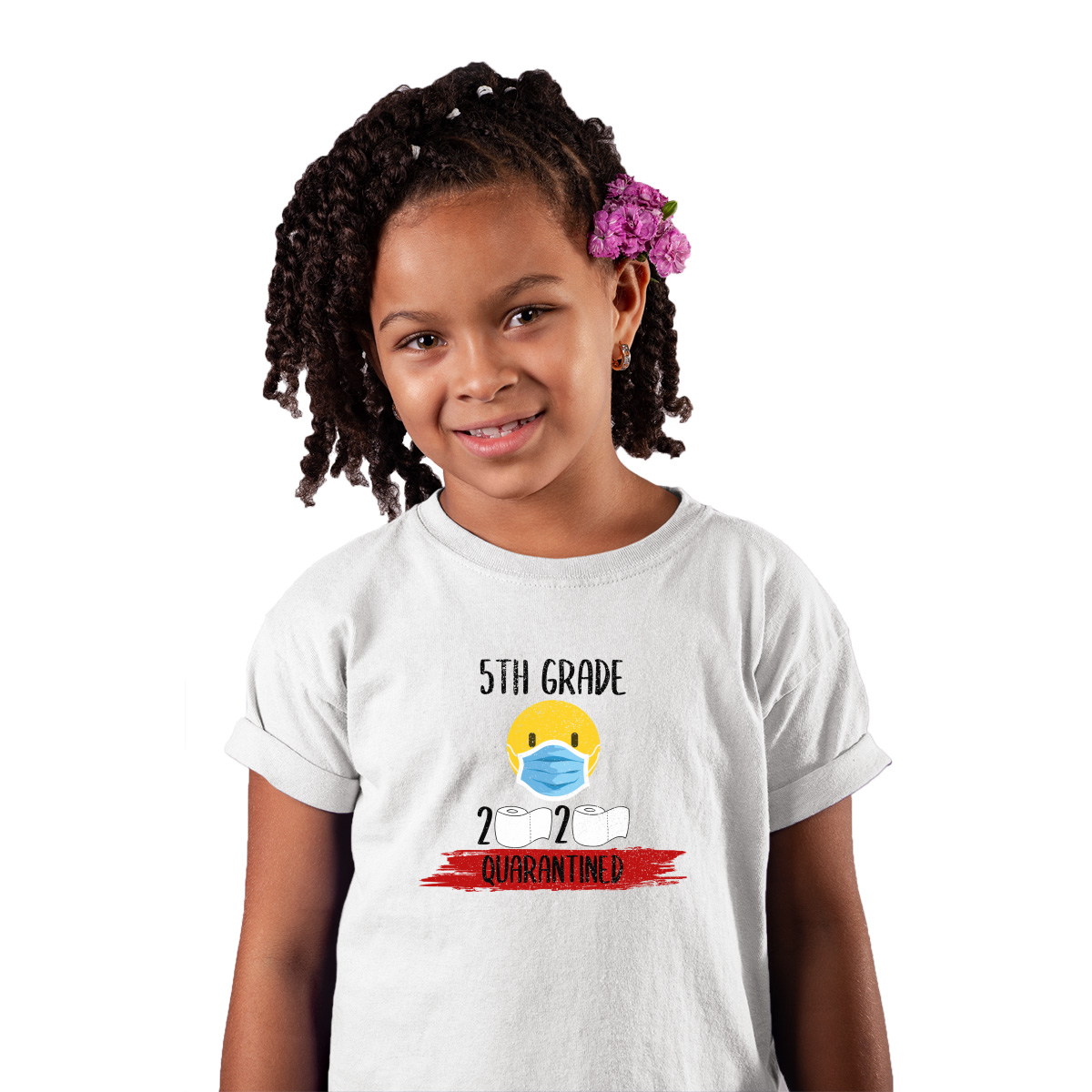 5th Grader Quarantined Kids T-shirt | White