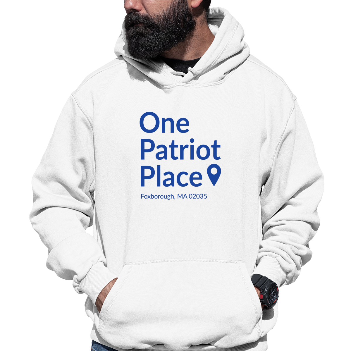 New England Football Stadium Unisex Hoodie | White