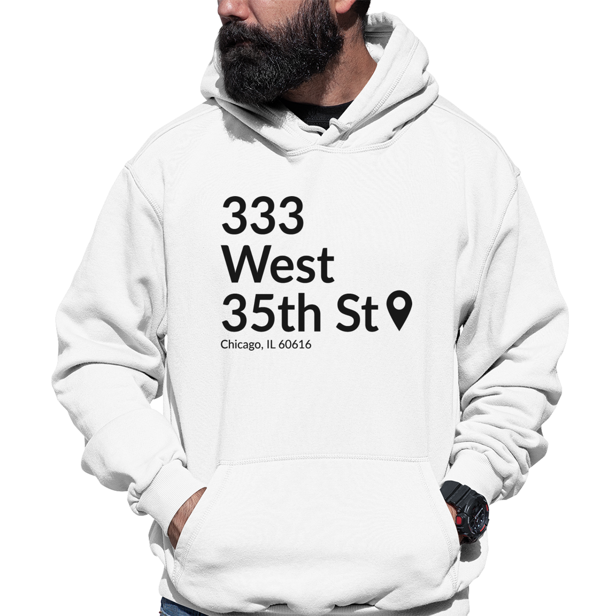 Chicago Baseball Stadium South Side Unisex Hoodie | White