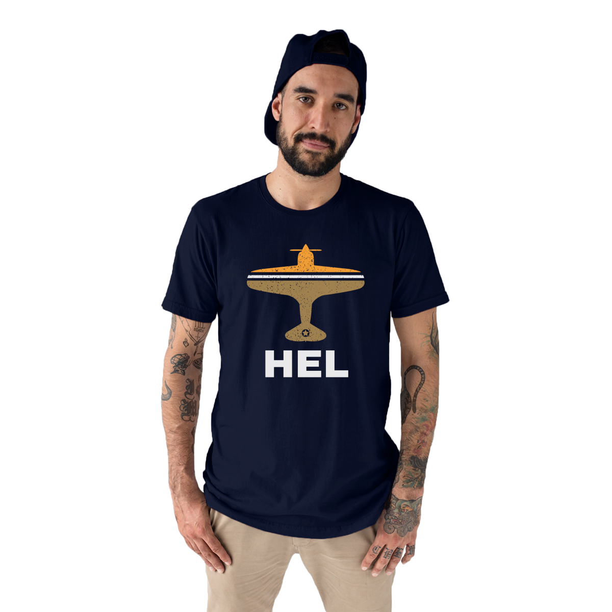 Fly Helsinki HEL Airport Men's T-shirt | Navy