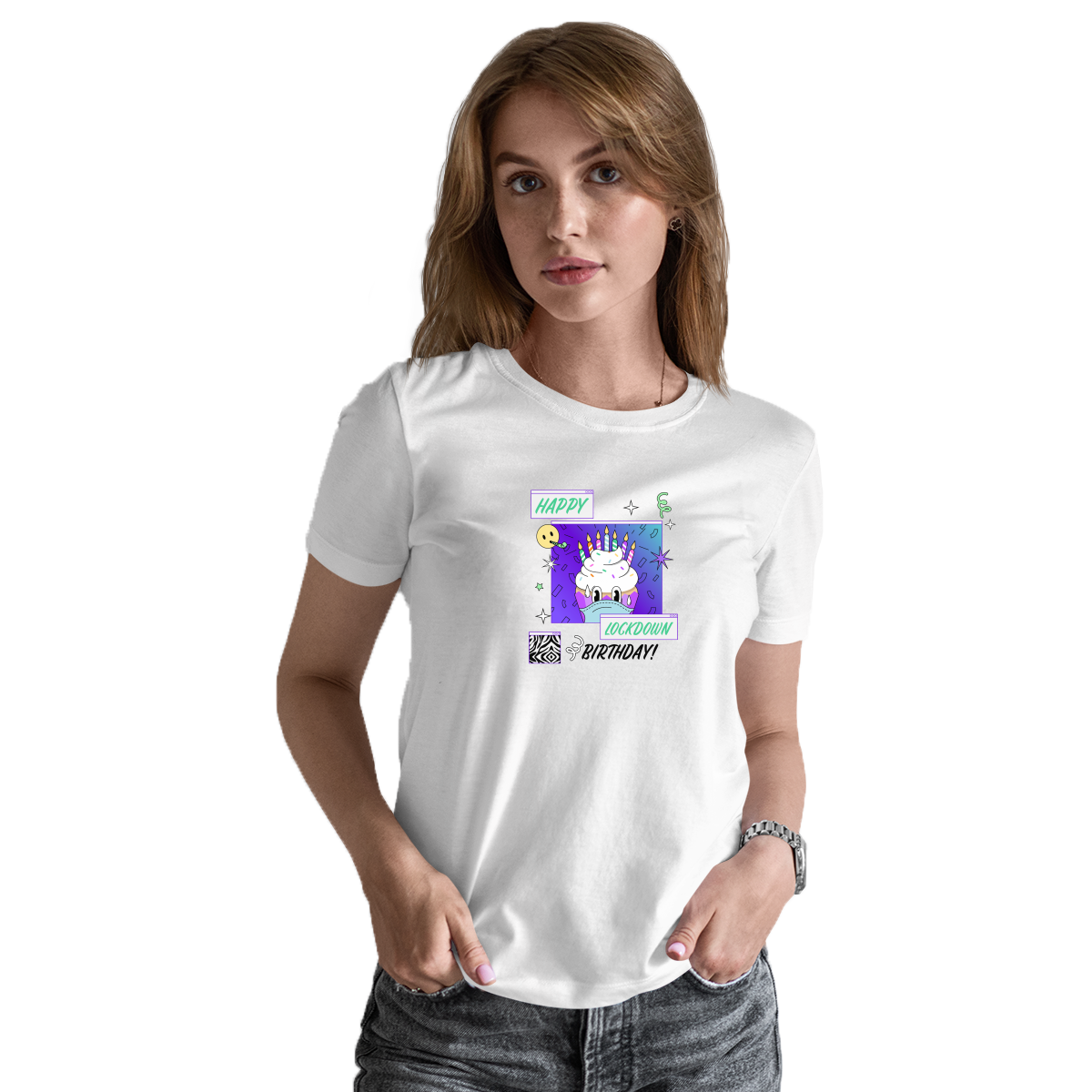 Happy Lock-down Birthday Women's T-shirt | White