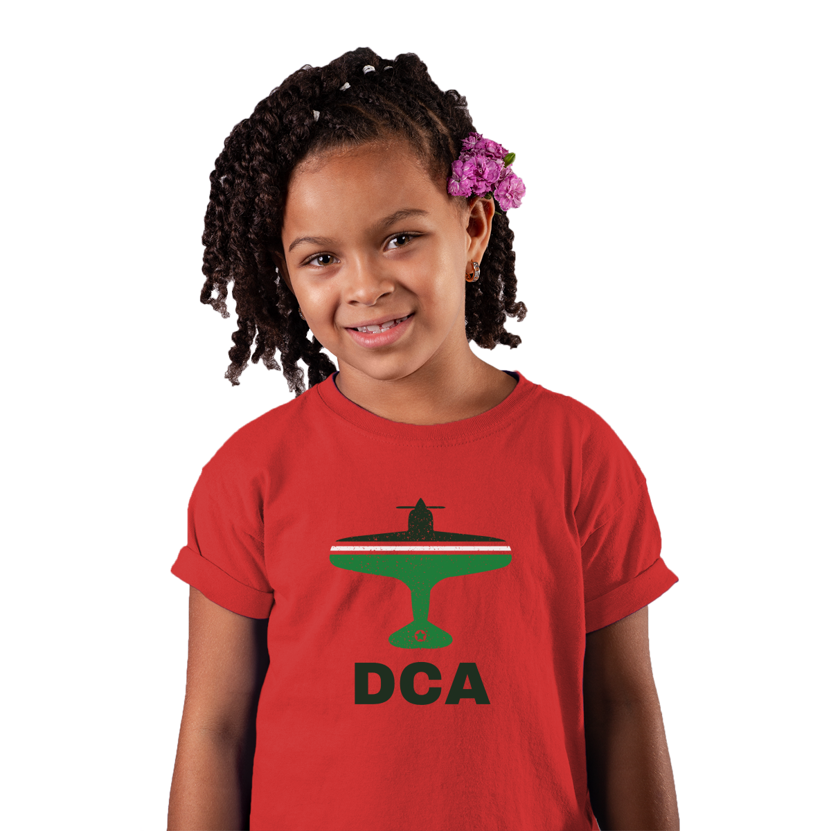 Fly Washington D.C. DCA Airport Kids T-shirt | Red