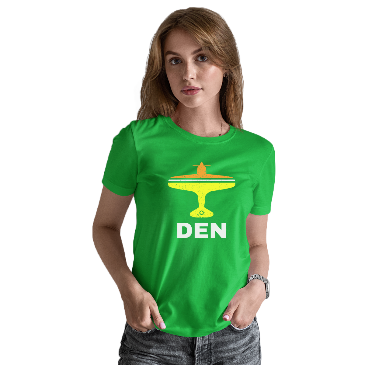 Fly Denver DEN Airport Women's T-shirt | Green