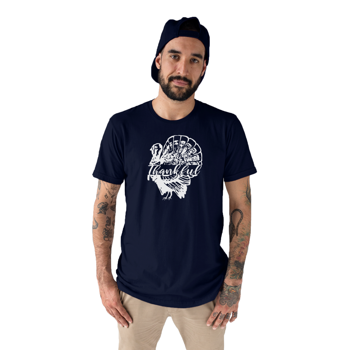 Thankful Turkey Men's T-shirt | Navy