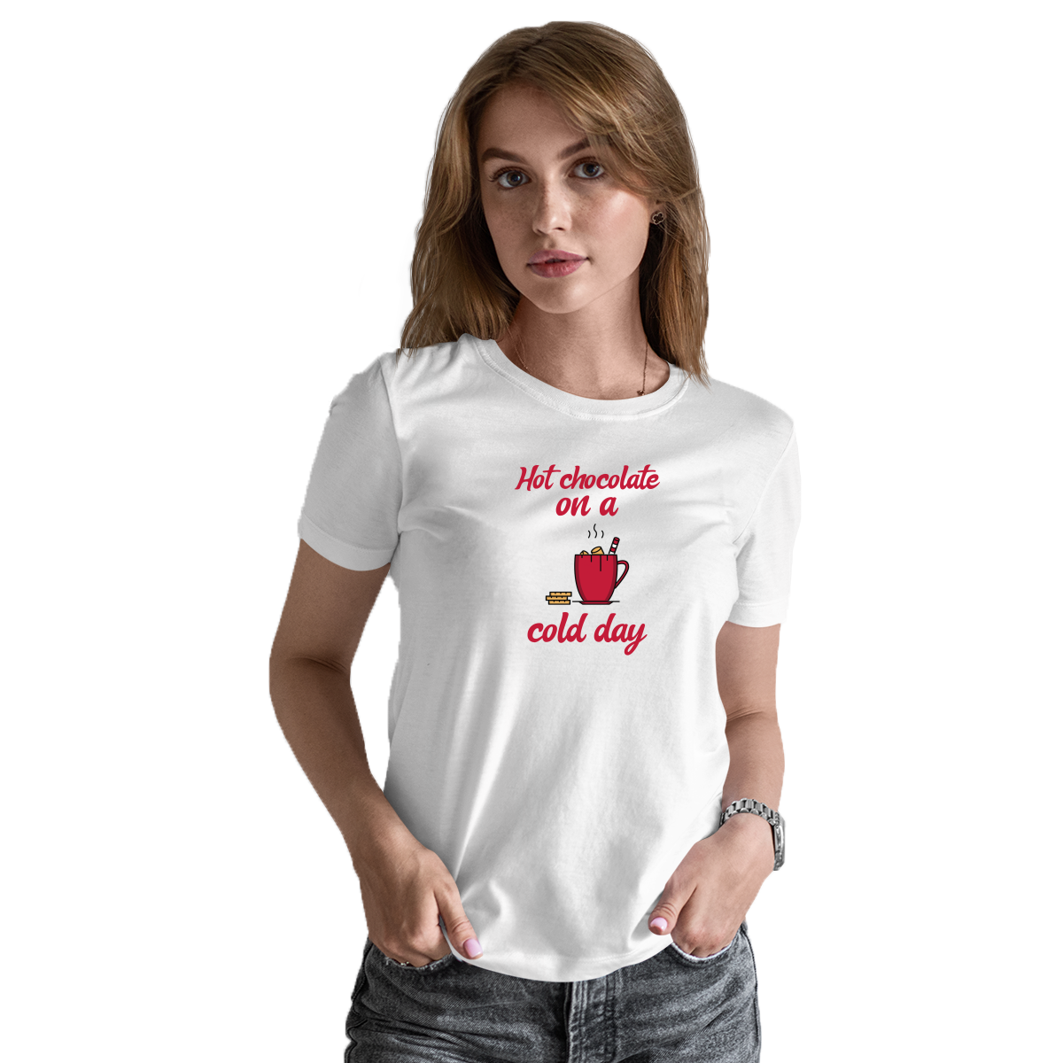 Hot Chocolate on a Cold Day Women's T-shirt | White