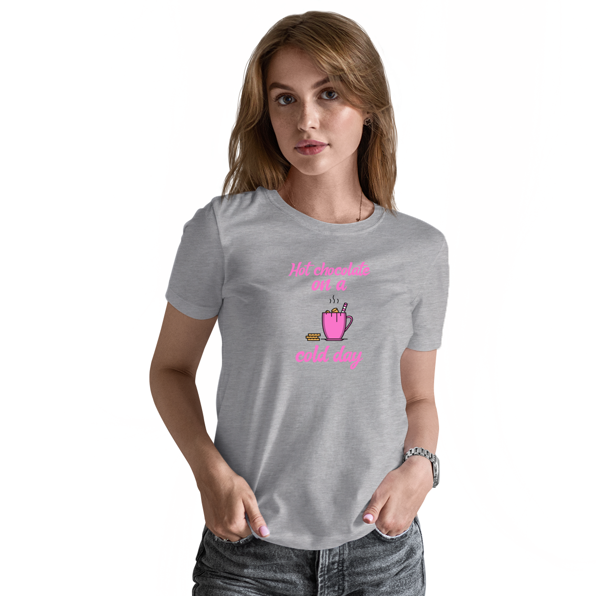 Hot Chocolate on a Cold Day Women's T-shirt | Gray