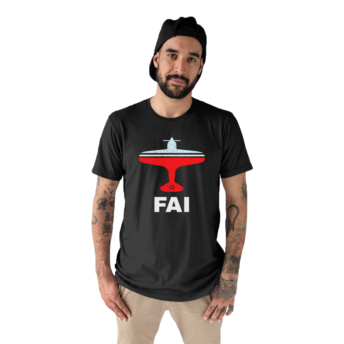 Fly Fairbanks FAI Airport Men's T-shirt | Black