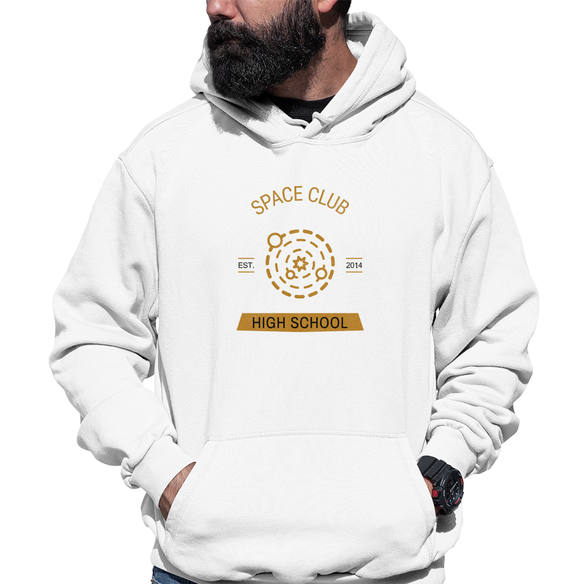 Space Club High School Unisex Hoodie | White