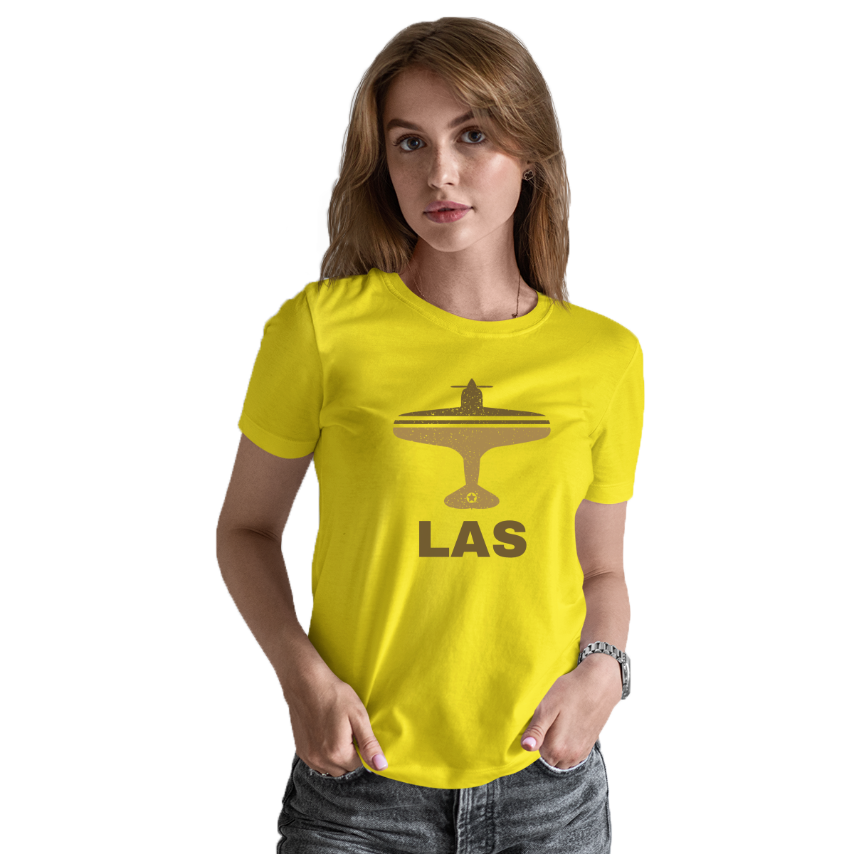 Fly Las Vegas LAS Airport Women's T-shirt | Yellow