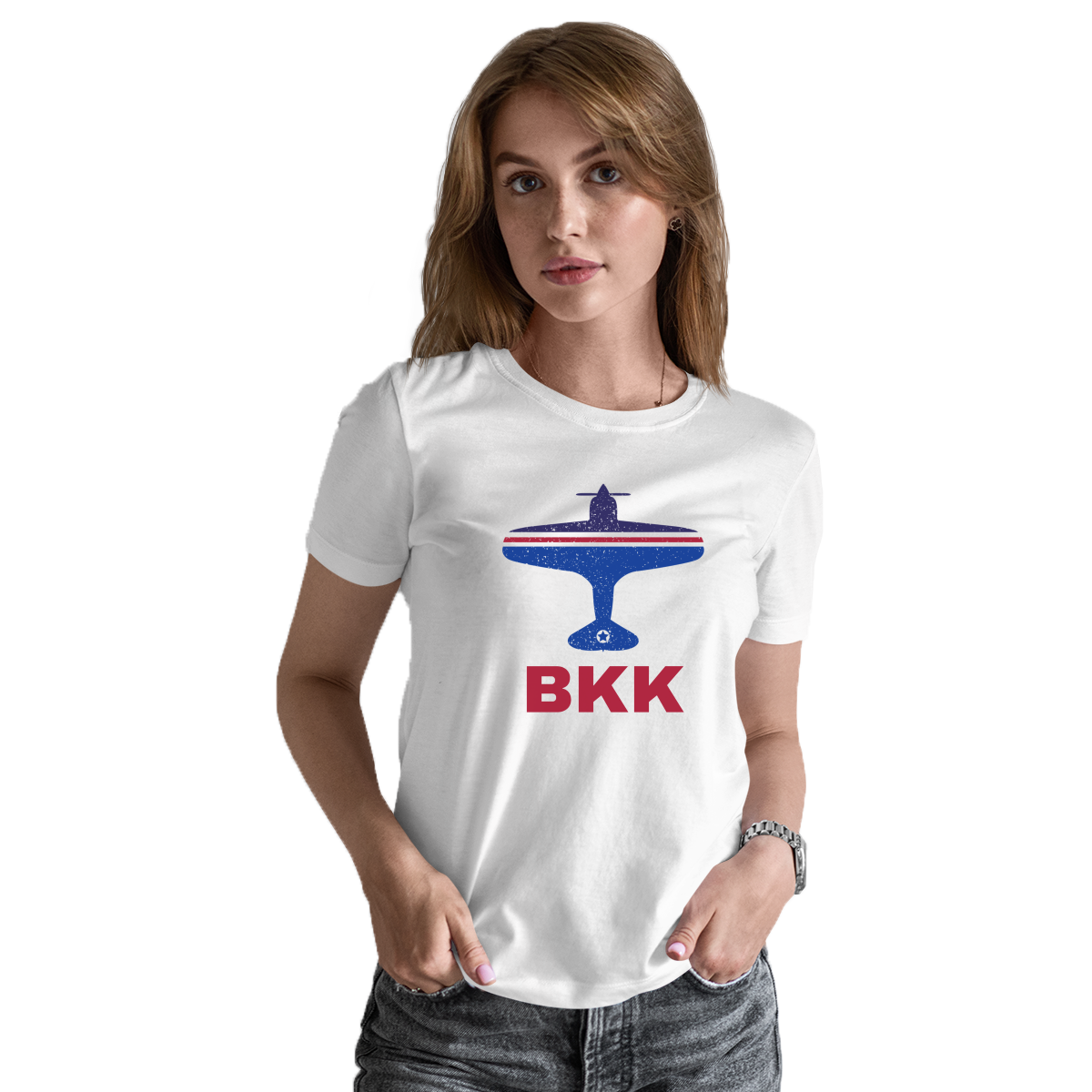 Fly Bangkok BKK Airport Women's T-shirt | White