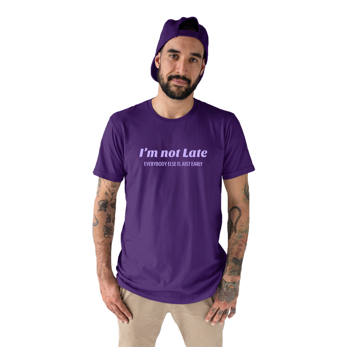 I’m not late everybody else is just early Men's T-shirt | Purple