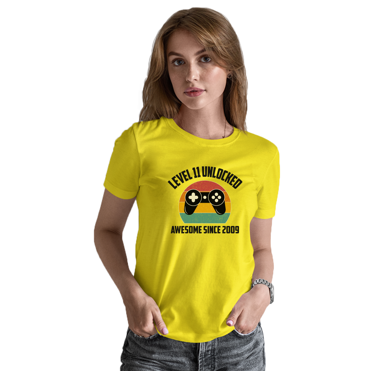 LEVEL 11 UNLOCKED Women's T-shirt | Yellow