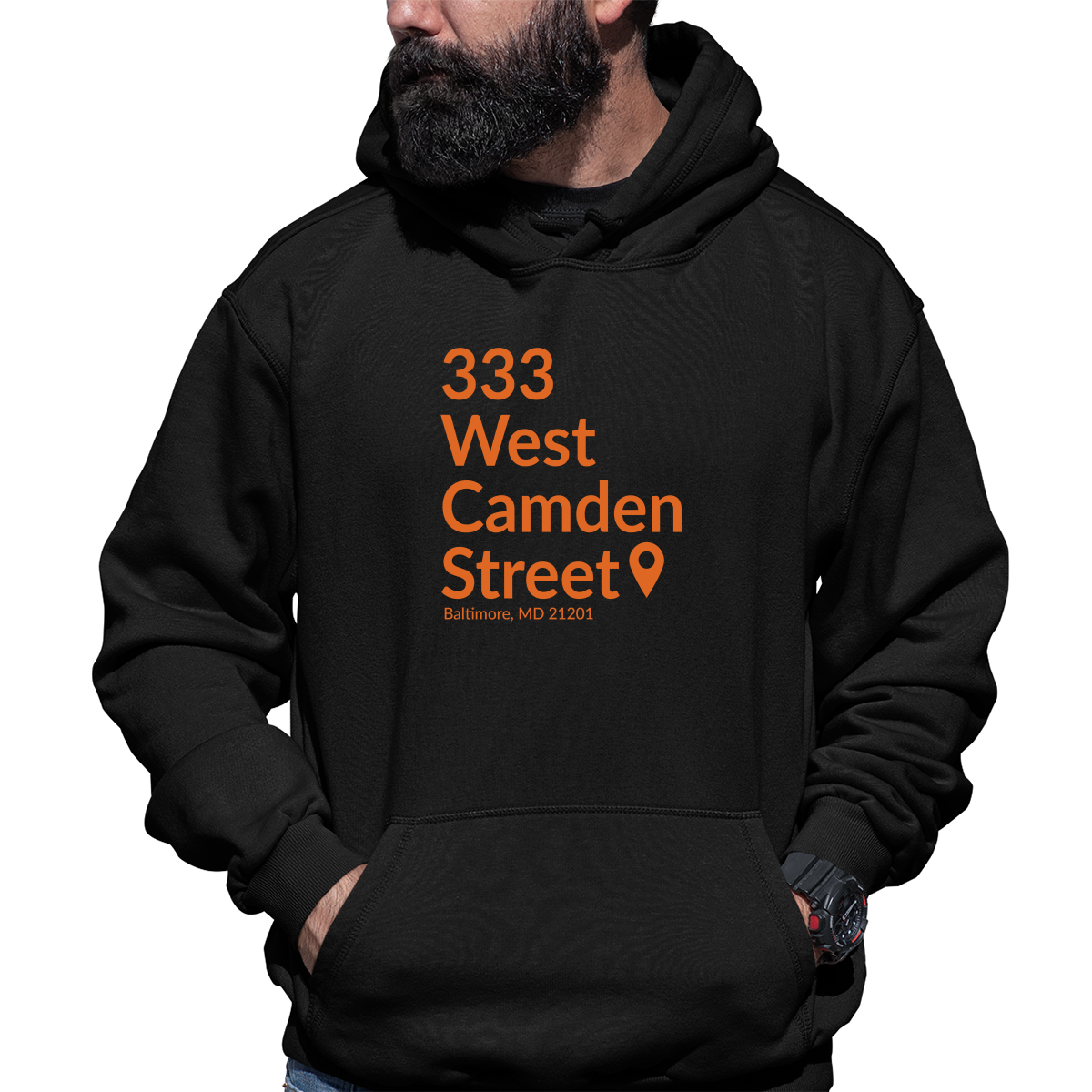 Baltimore Baseball Stadium Unisex Hoodie | Black