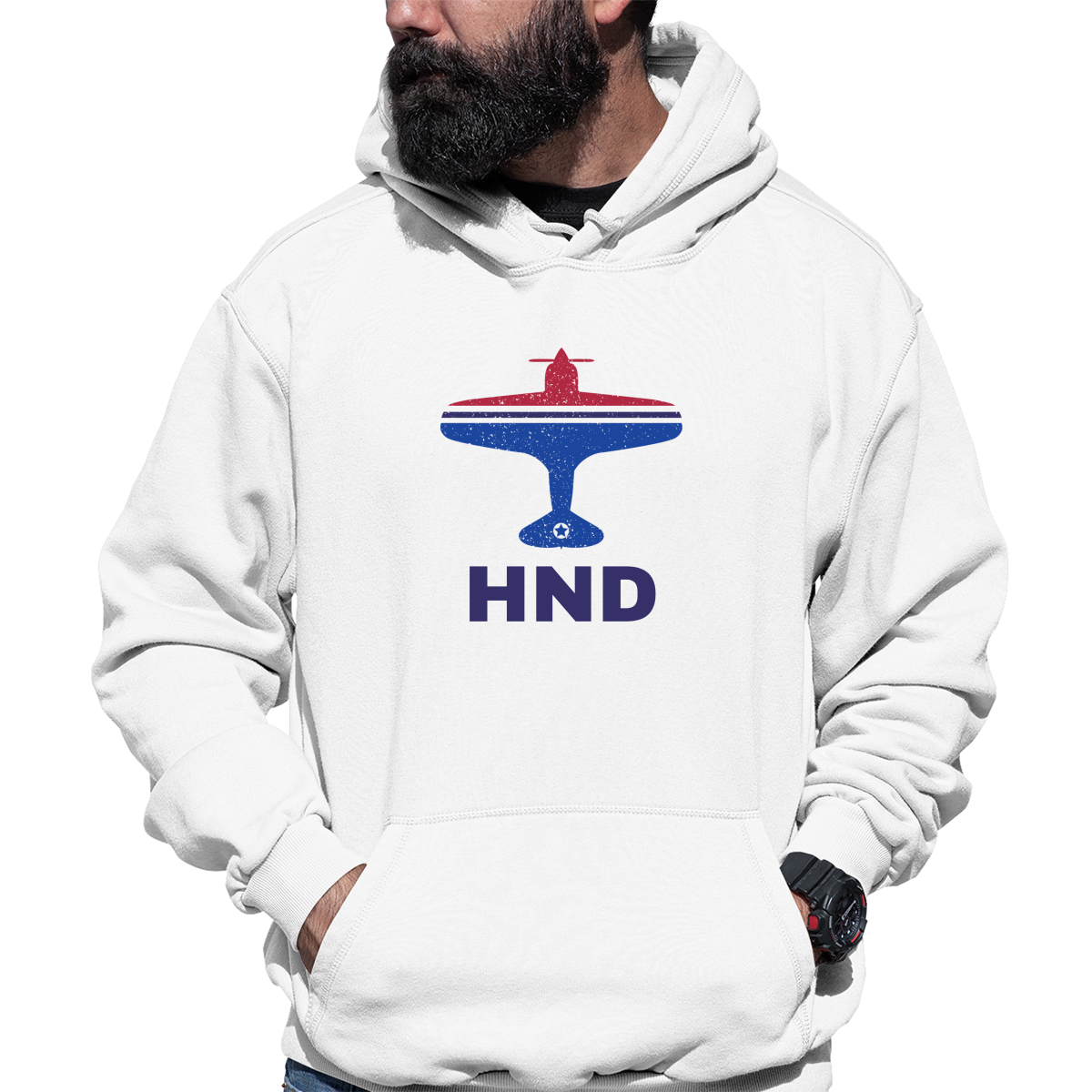 Fly Tokyo HND Airport  Unisex Hoodie | White