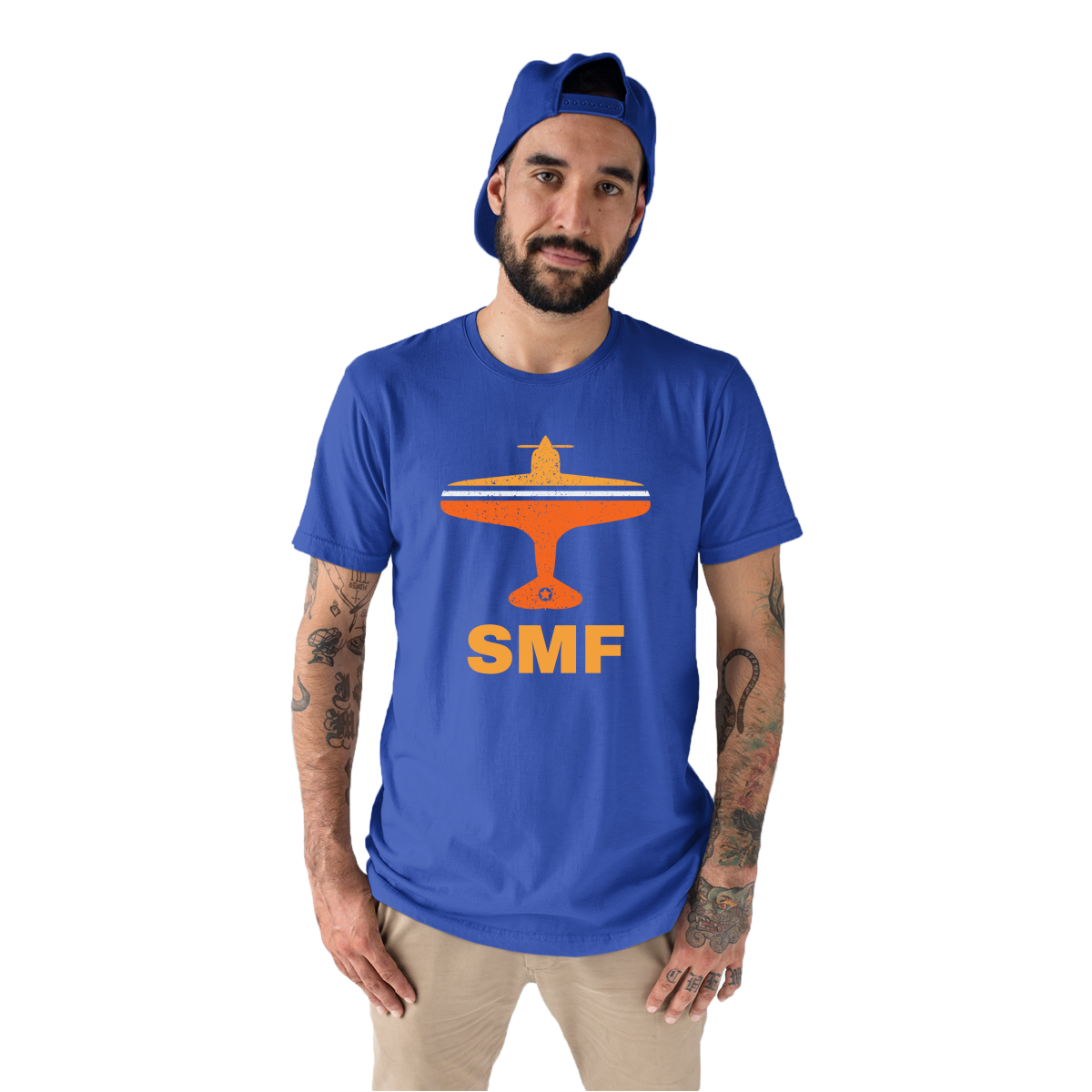 Fly Sacrameto SMF Airport Men's T-shirt | Blue