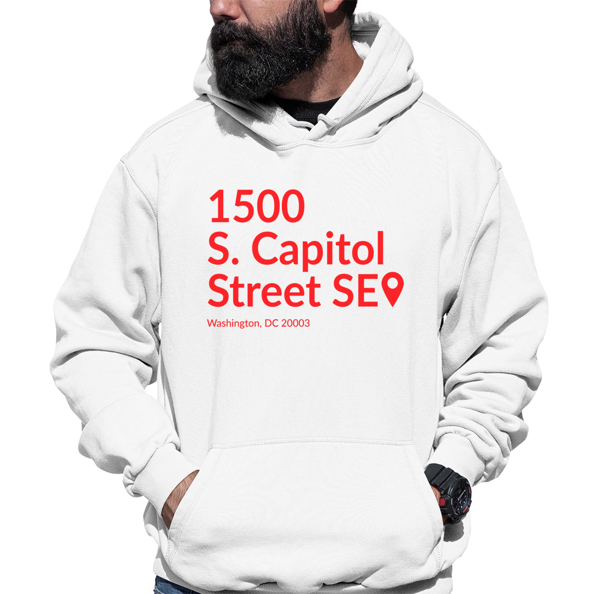 Washington D.C. Baseball Stadium Unisex Hoodie | White