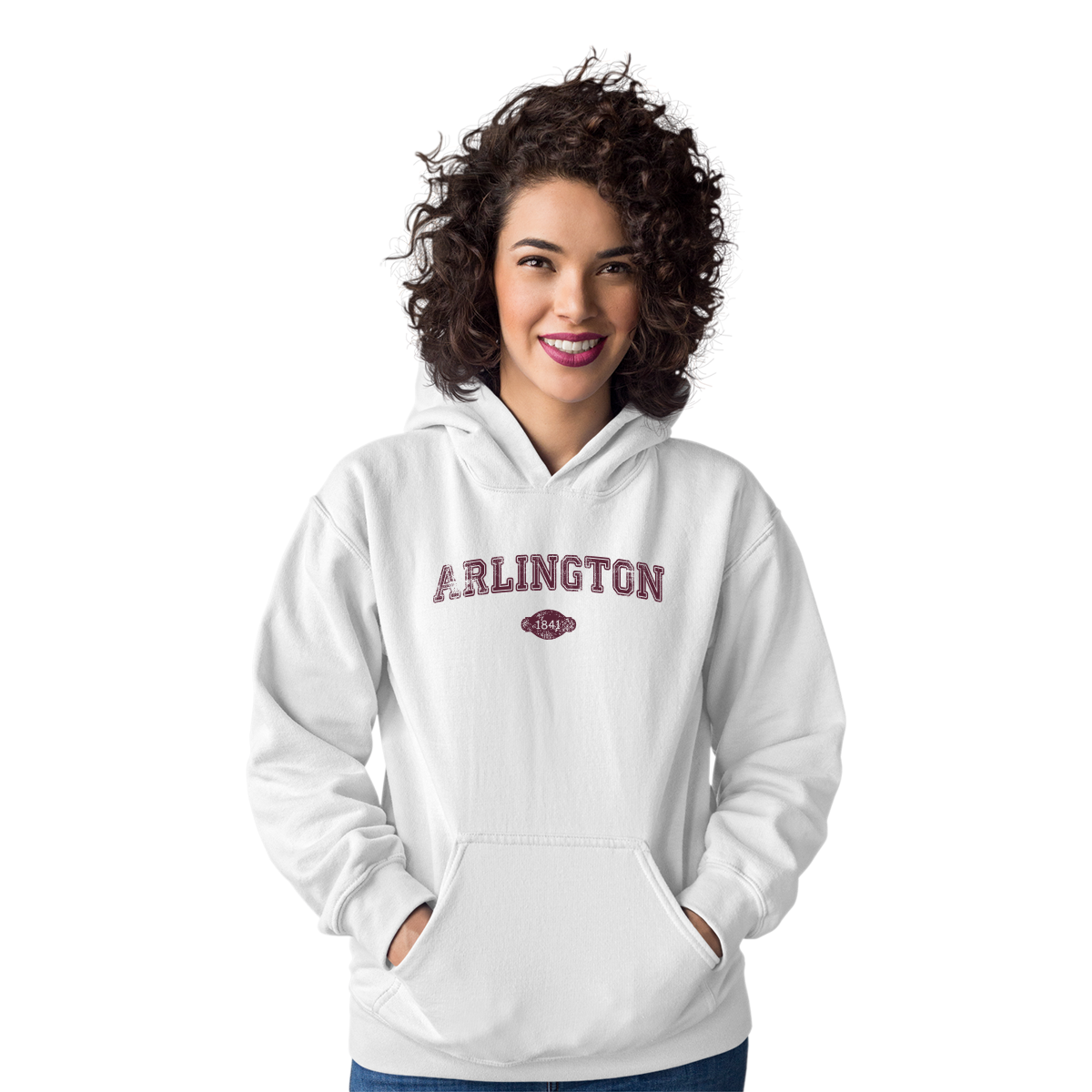 Arlington 1841 Represent Unisex Hoodie | White