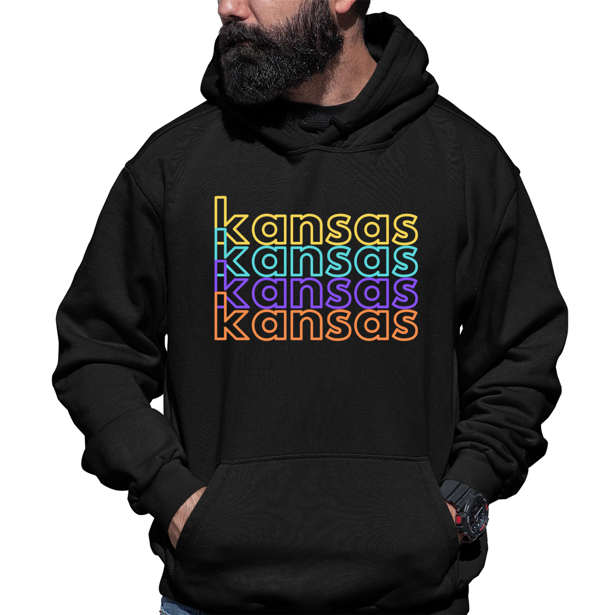 Kansas Unisex Hoodie | Black