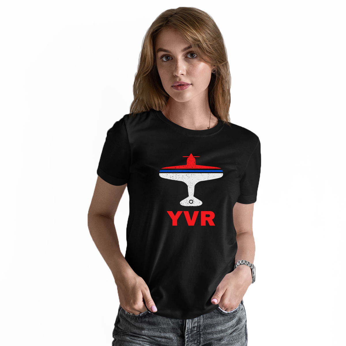 Fly Vancouver YVR Airport Women's T-shirt | Black