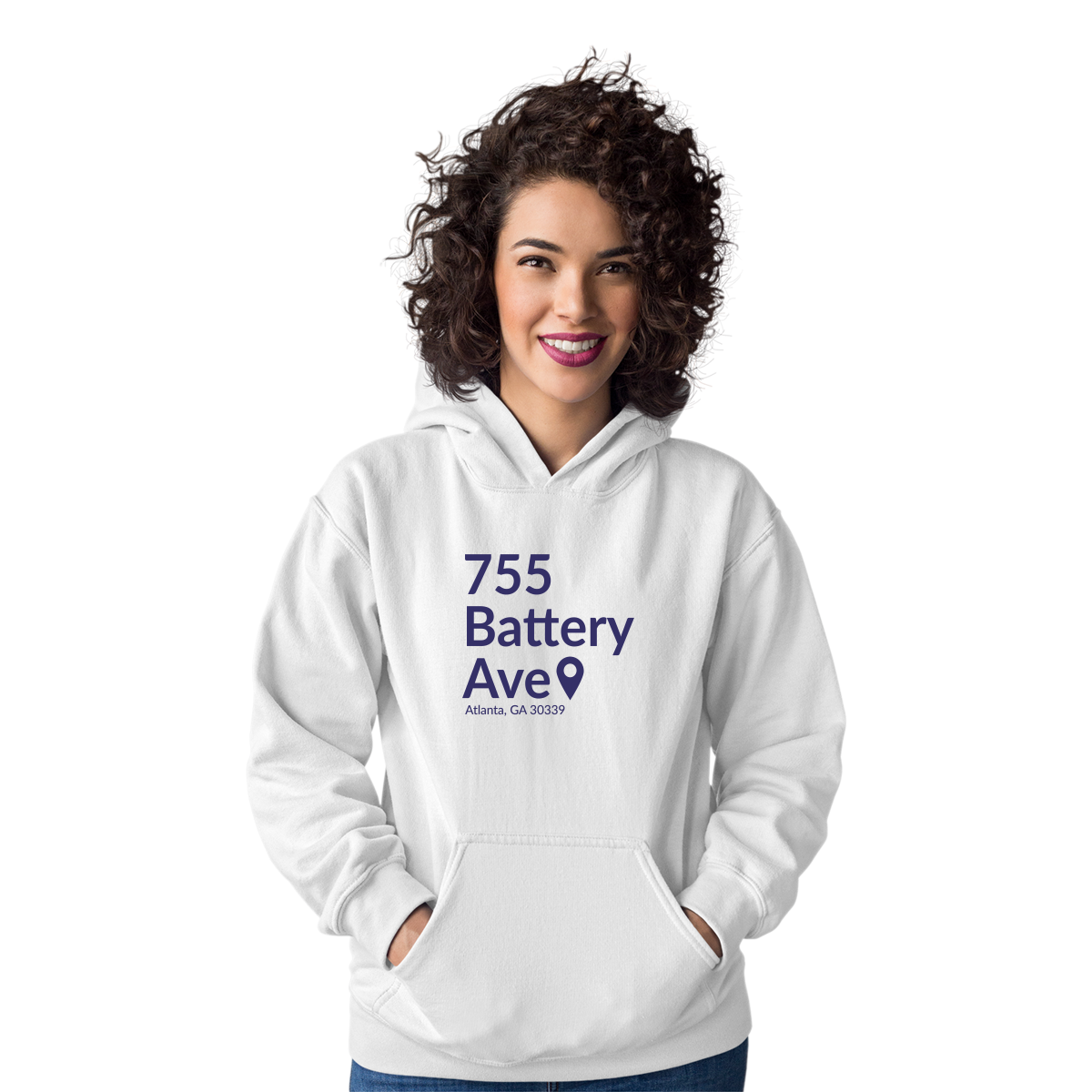 Atlanta Baseball Stadium Unisex Hoodie | White