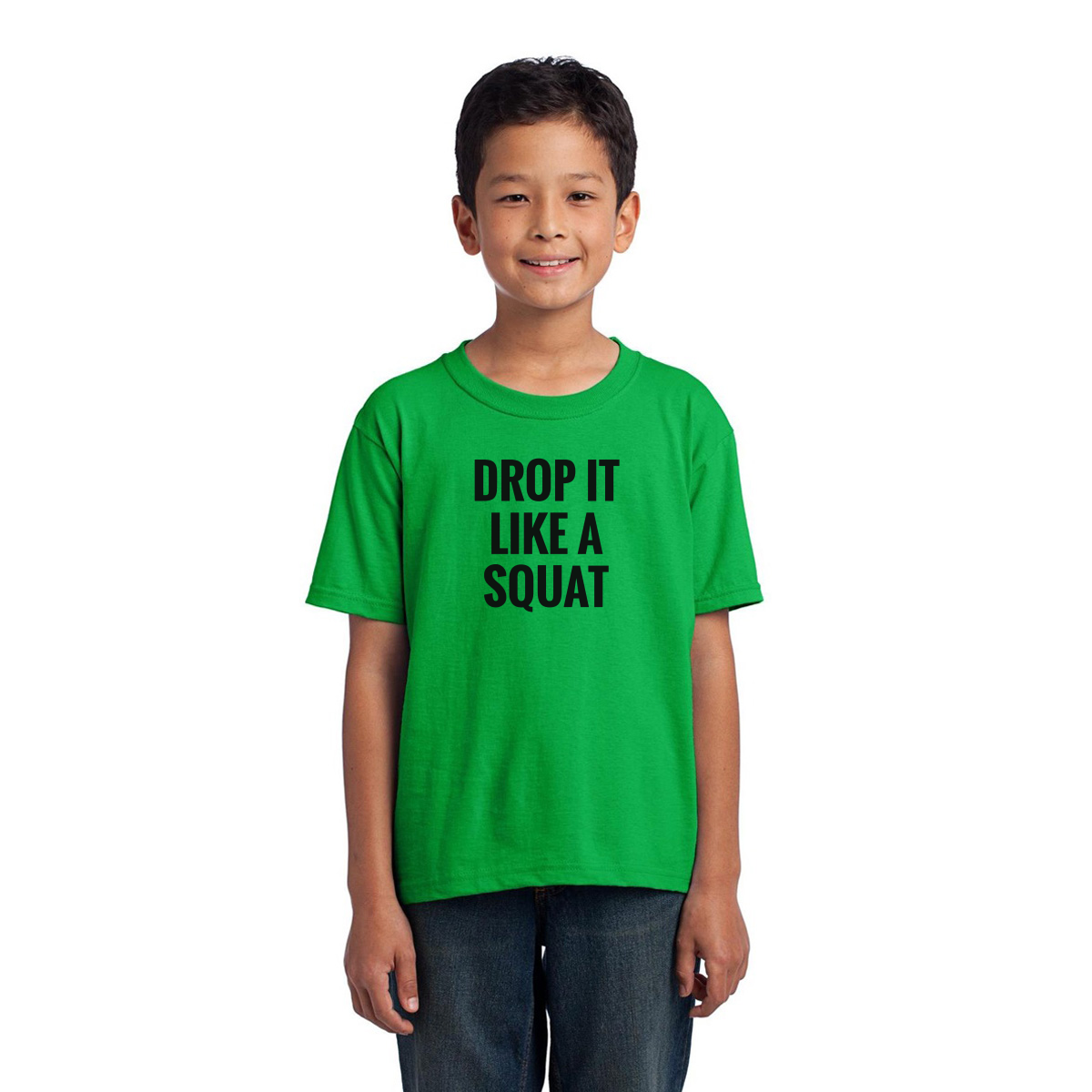Drop It Like a Squat Kids T-shirt | Green