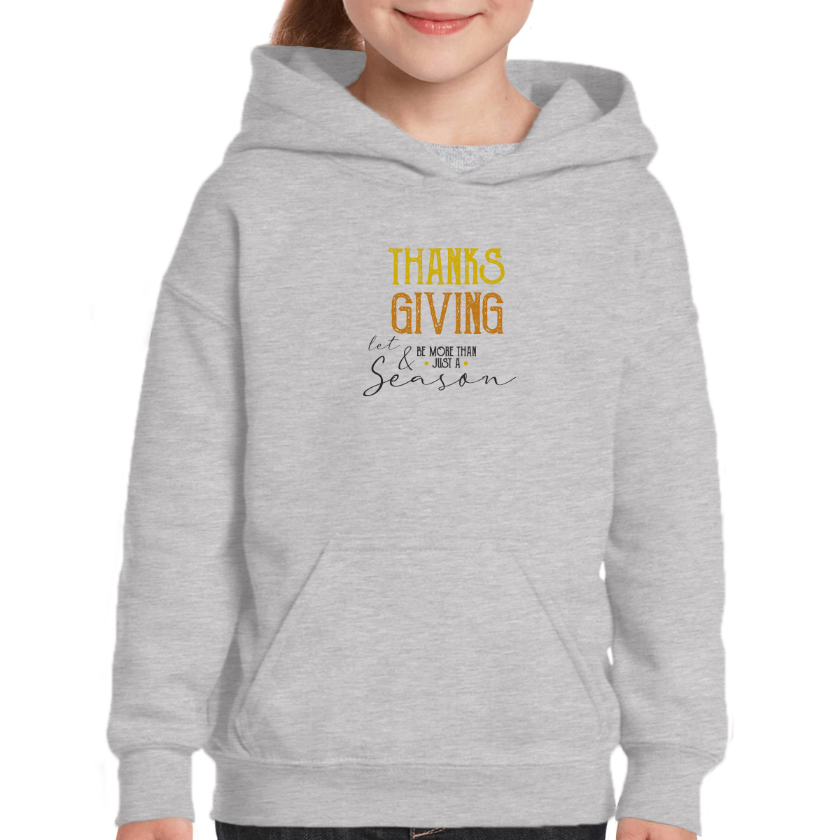 Thanks and Giving  Kids Hoodie | Gray