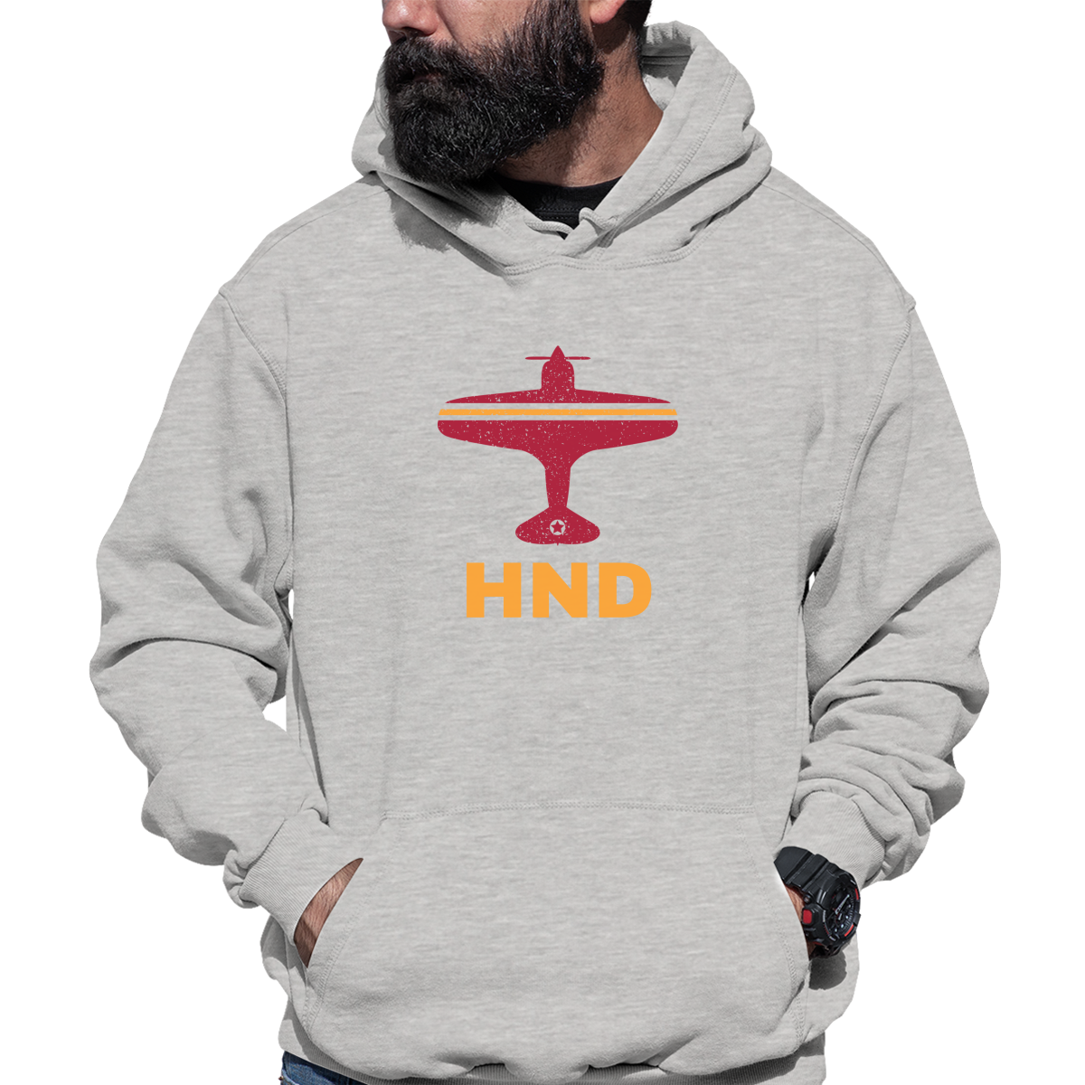 Fly Tokyo HND Airport  Unisex Hoodie | Gray