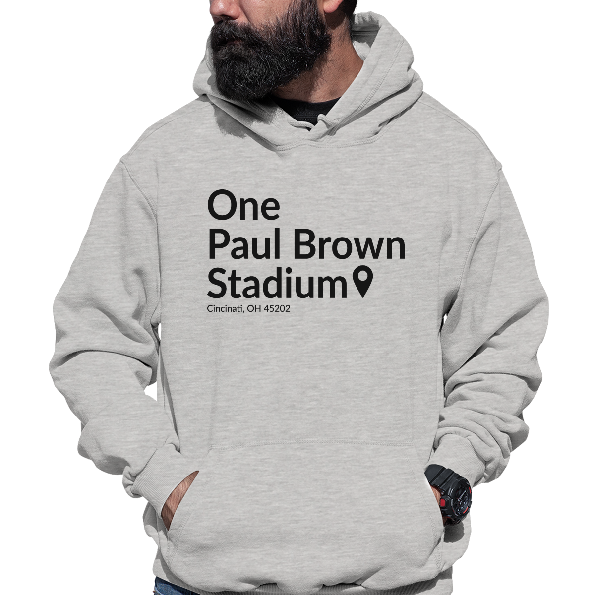 Cincinnati Football Stadium Unisex Hoodie | Gray