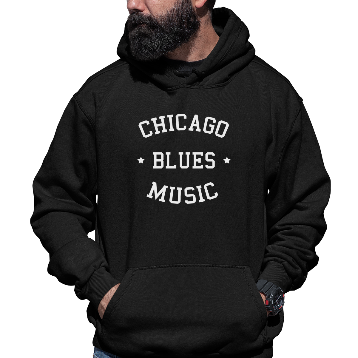 Chicago Blues Music Unisex Hoodie | Black