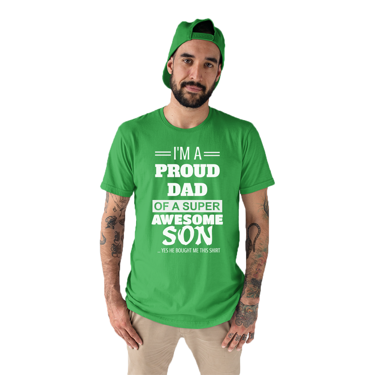 I'm a Proud dad of a super Awesome Son Men's T-shirt | Green