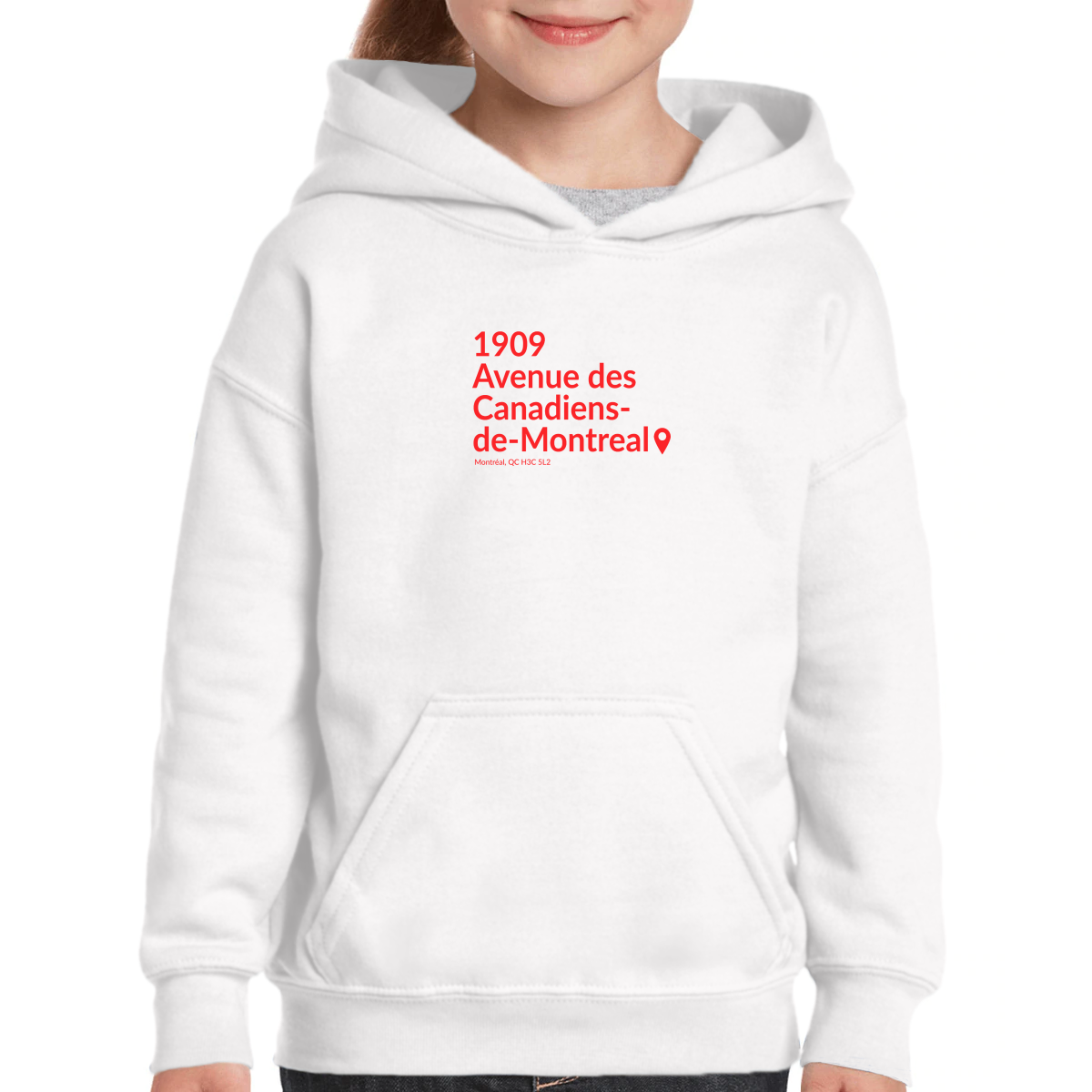 Montreal Hockey Stadium Kids Hoodie | White