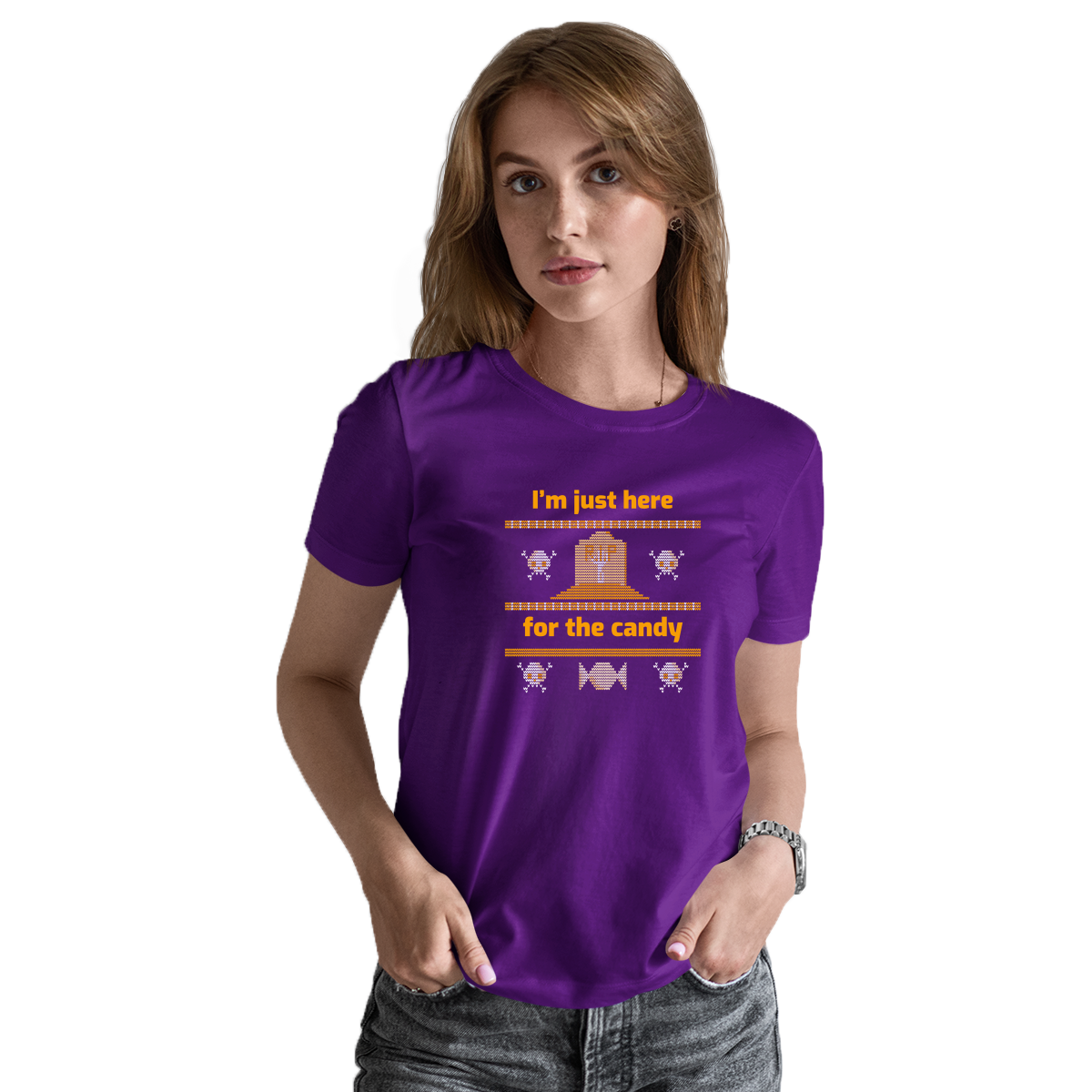 I'm Just Here For the Candy Women's T-shirt | Purple